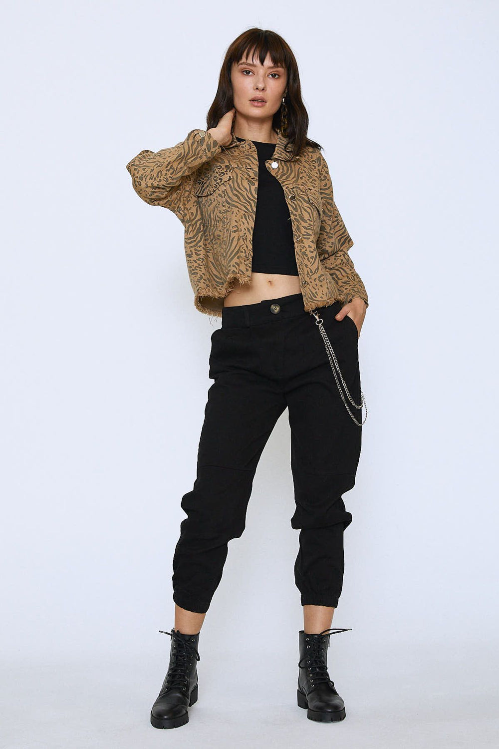 Chain Jogger Pants Black