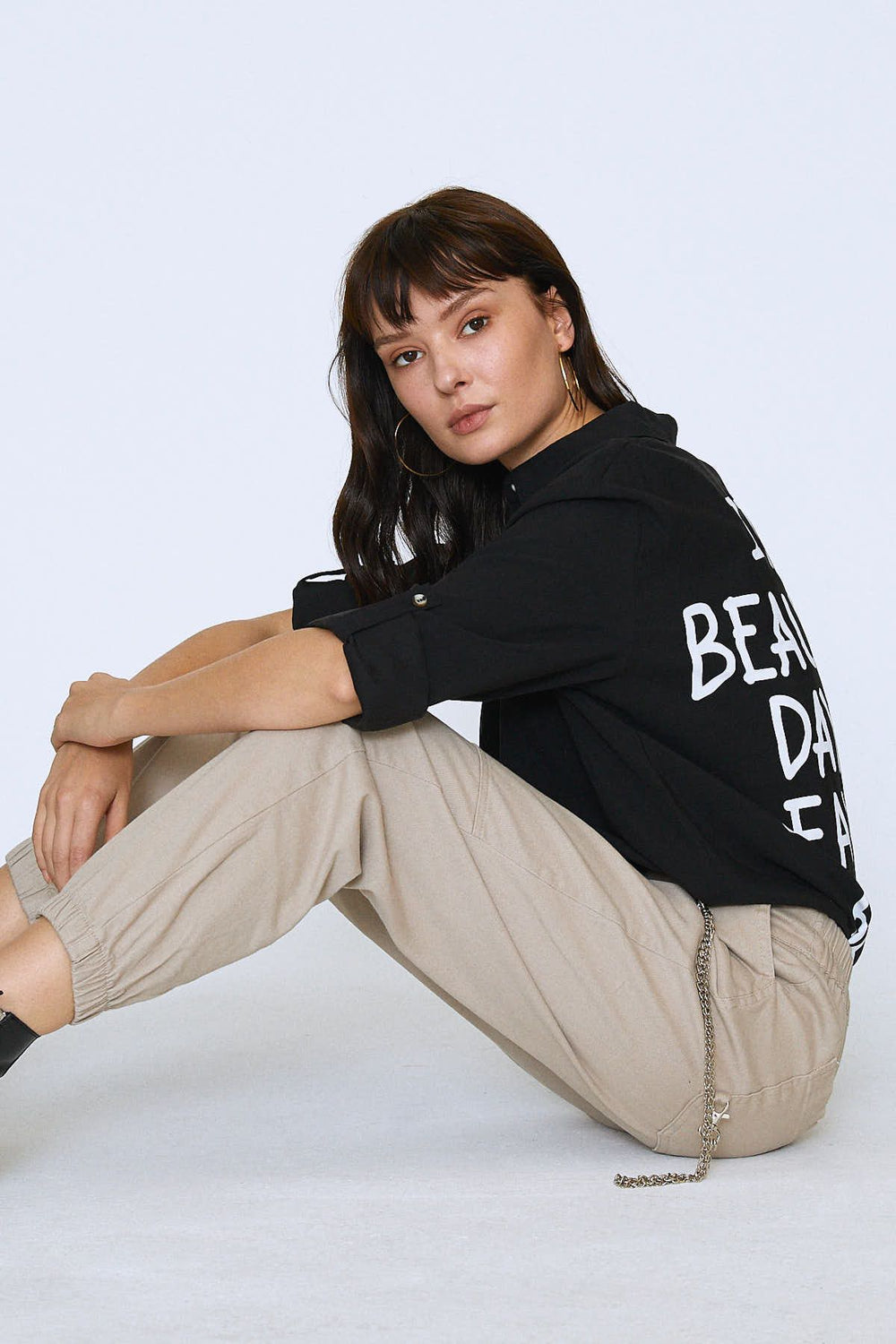 Chain Jogger Pants Beige