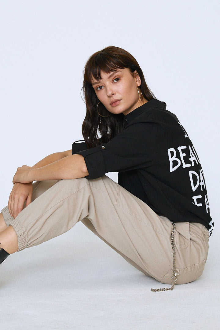 Chain Jogger Pants Beige