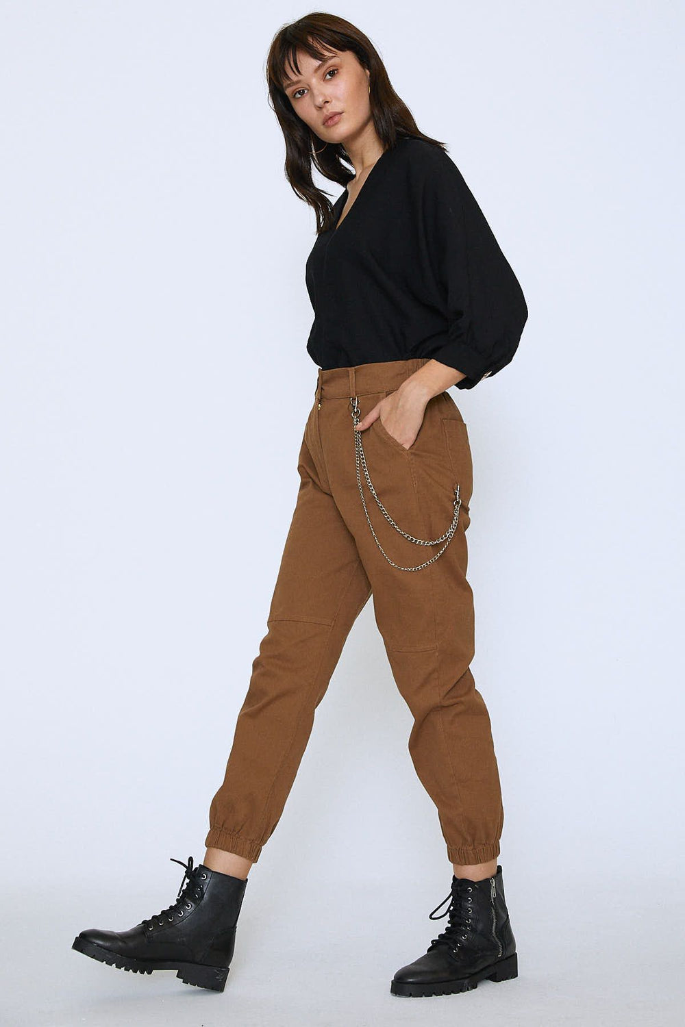 Chain Jogger Pants Camel