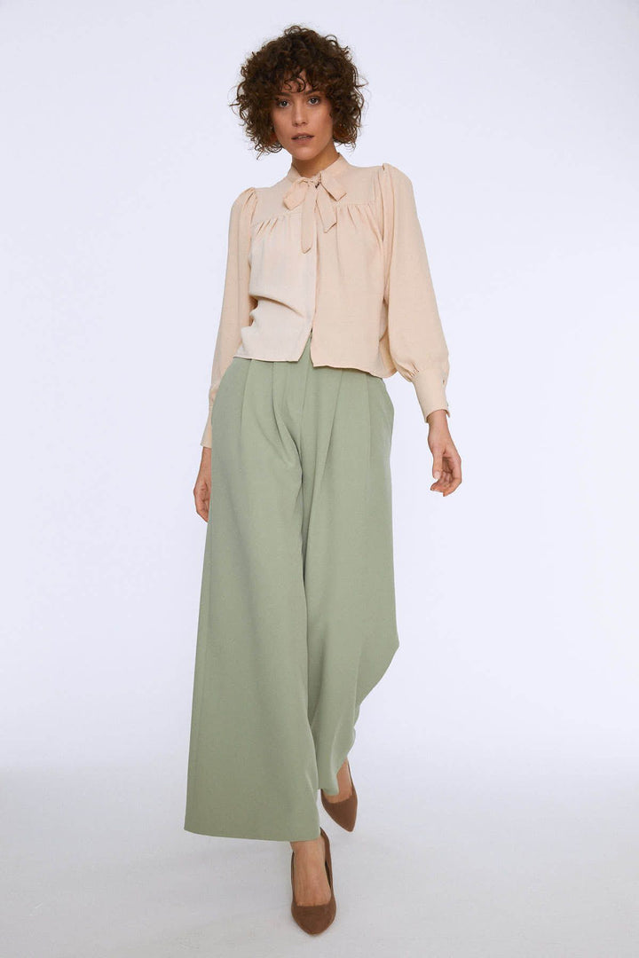 Tie Collar Shirt Stone