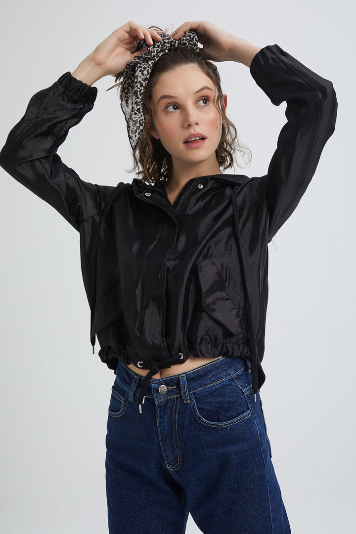 Kapüşonlu Ceket Siyah