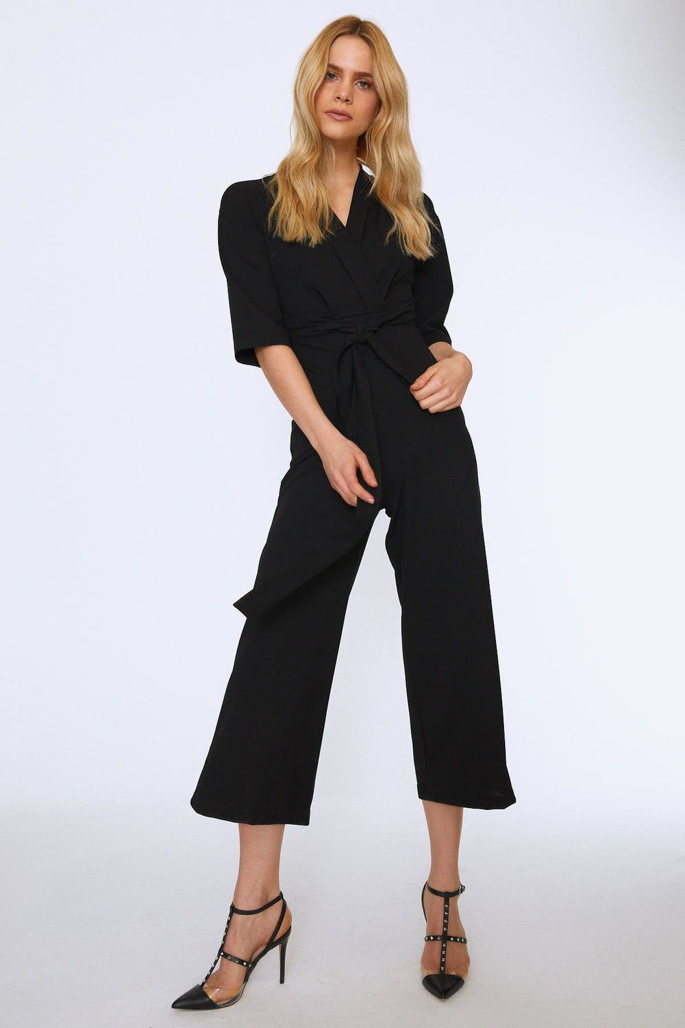 Belted Double Breasted Jumpsuit Black