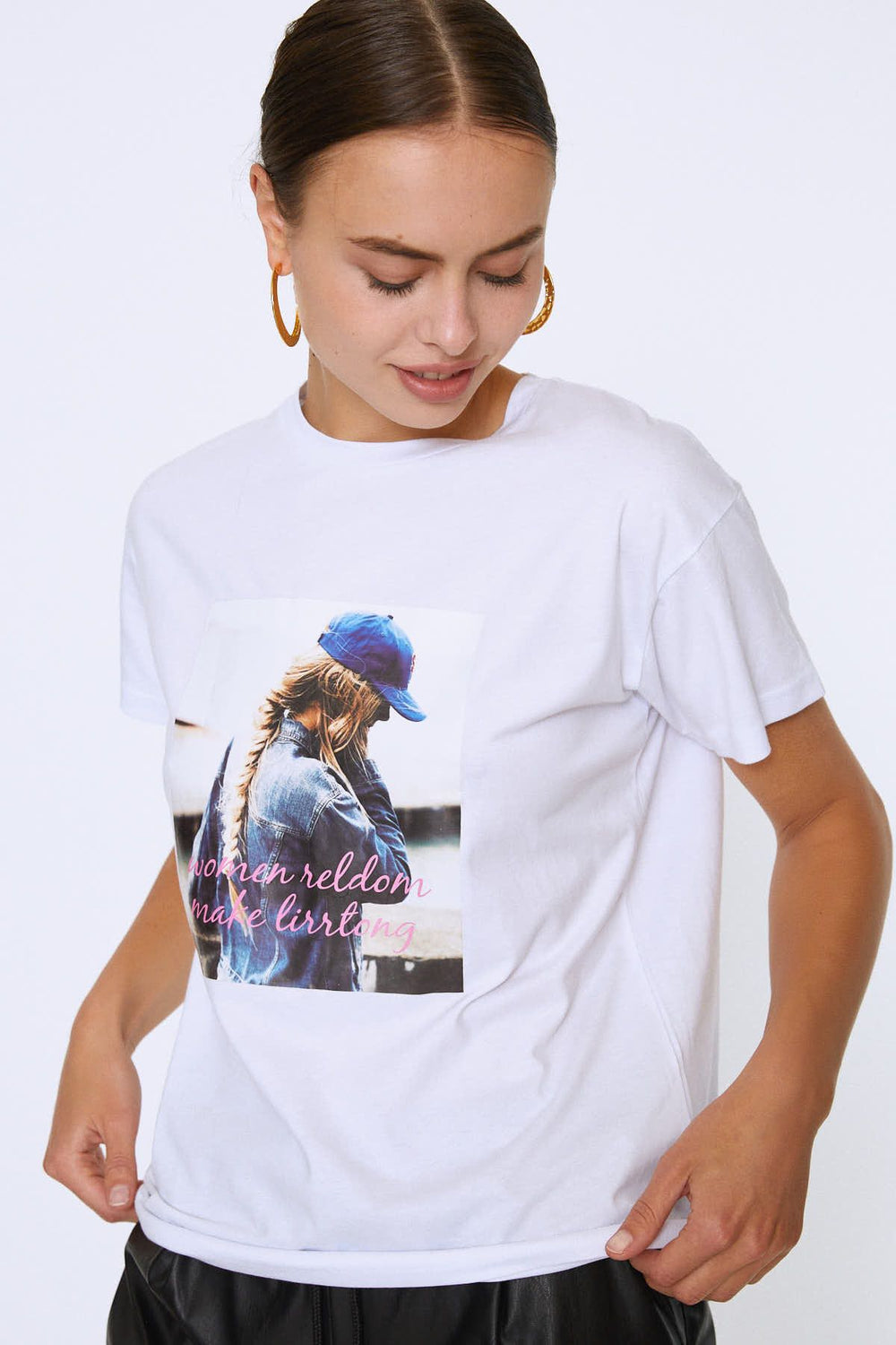 Baskılı Tişört Beyaz