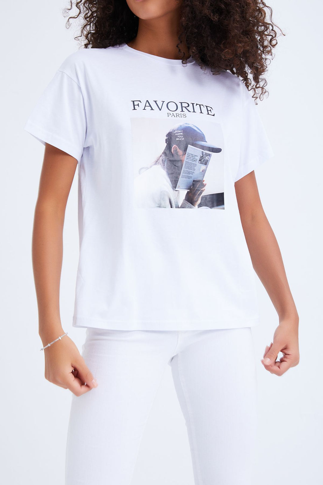 Baskılı Tişört Beyaz