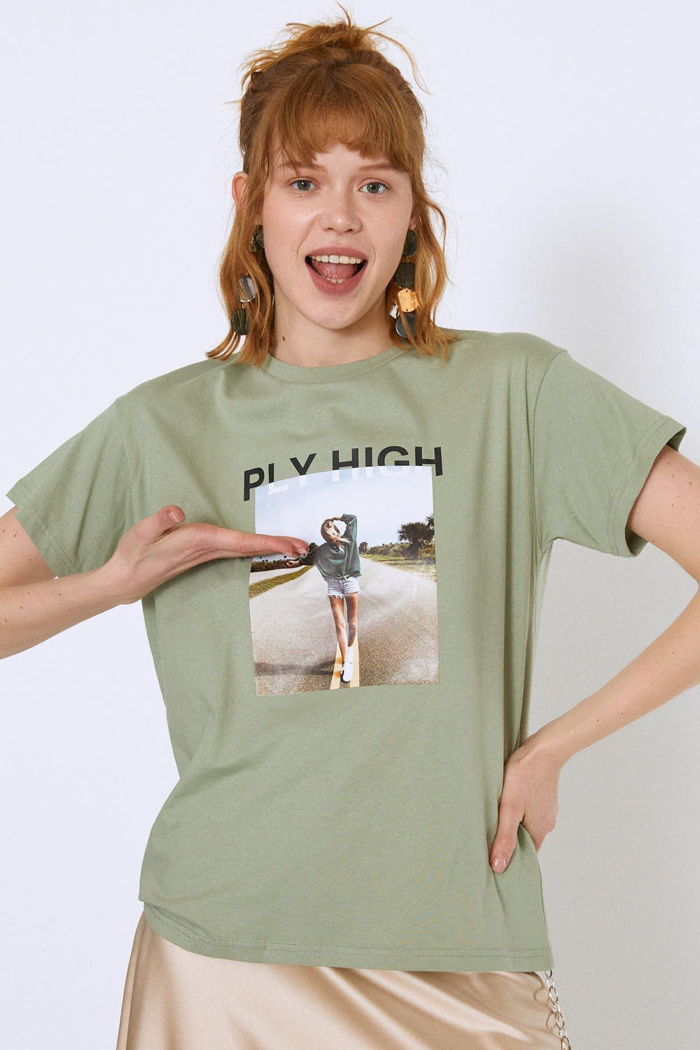 Baskılı Tişört Mint