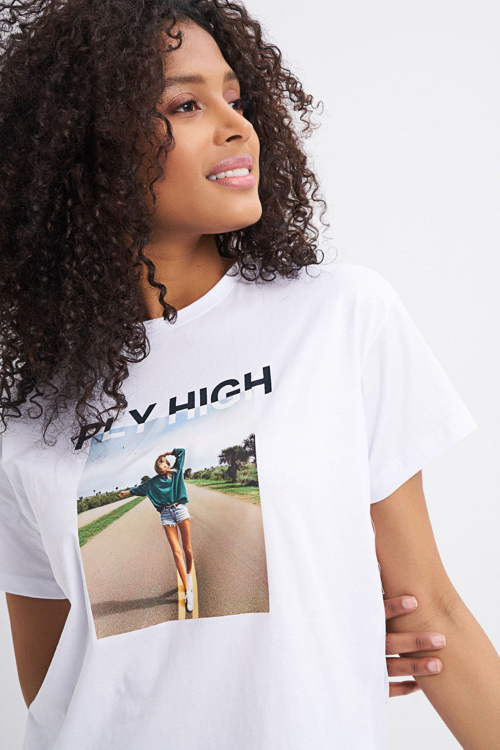 Baskılı Tişört Beyaz