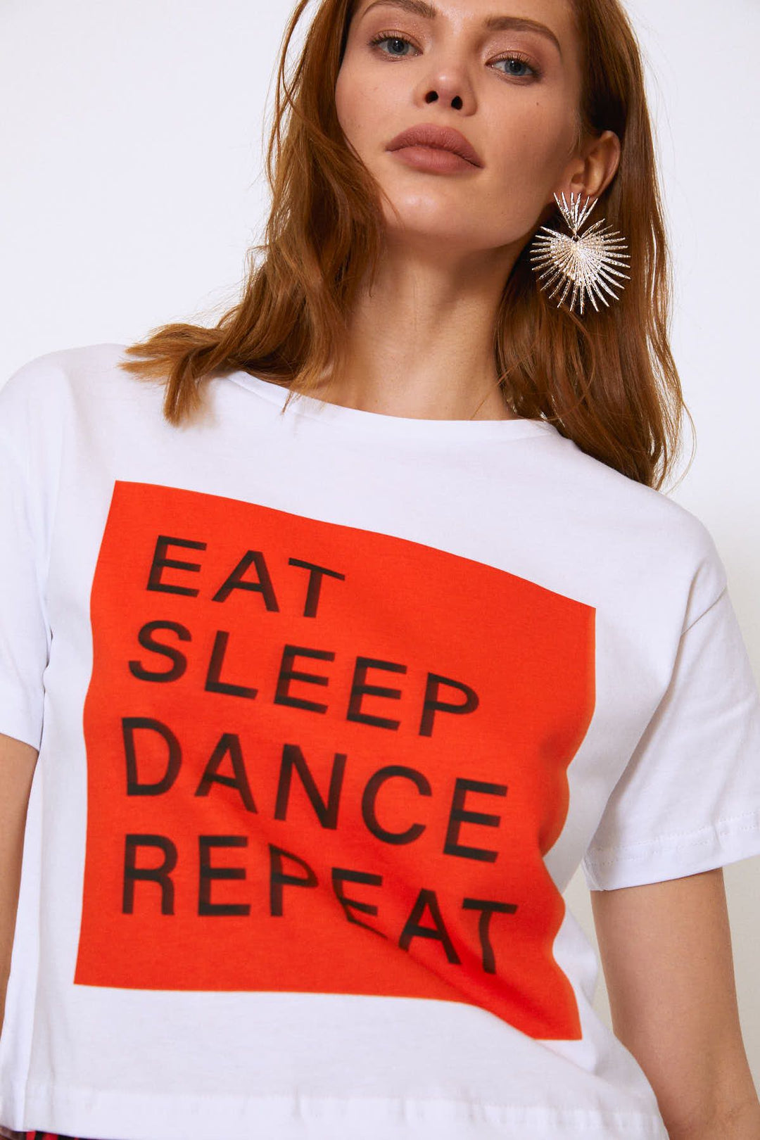 Text Printed T-Shirt White