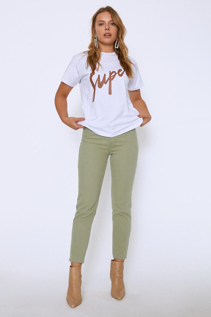 Baskılı Tişört Kahverengi