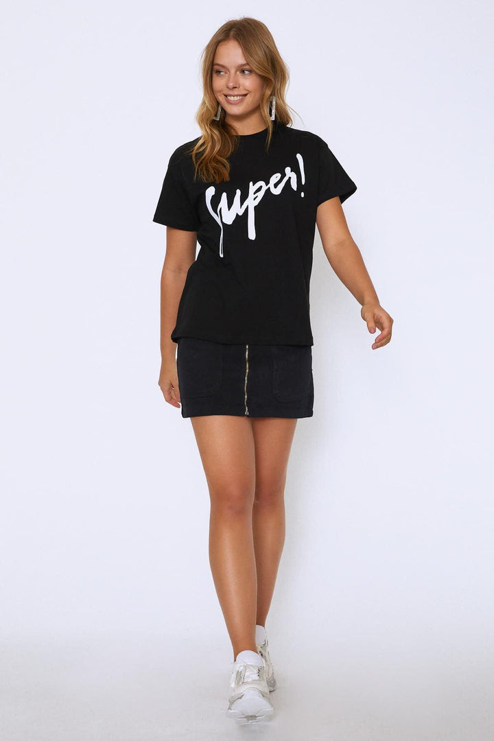 Baskılı Tişört Beyaz