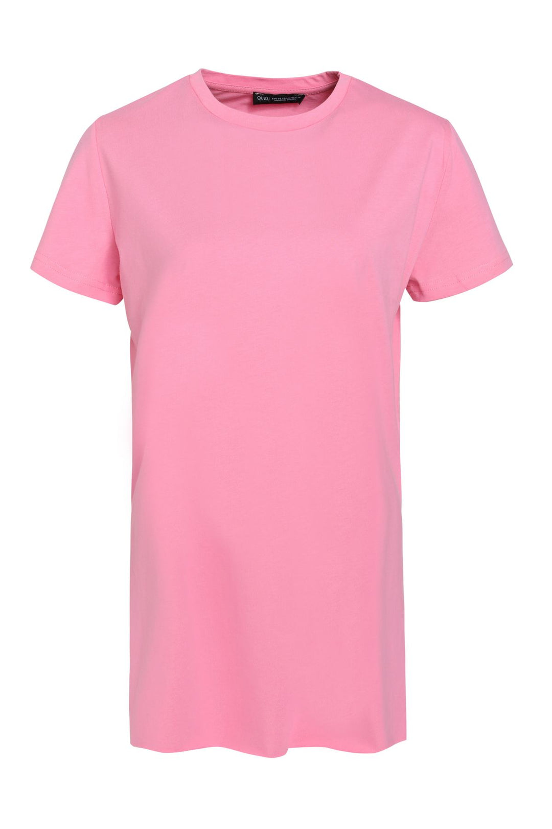 Crew Neck Slit T-Shirt Candy Pink