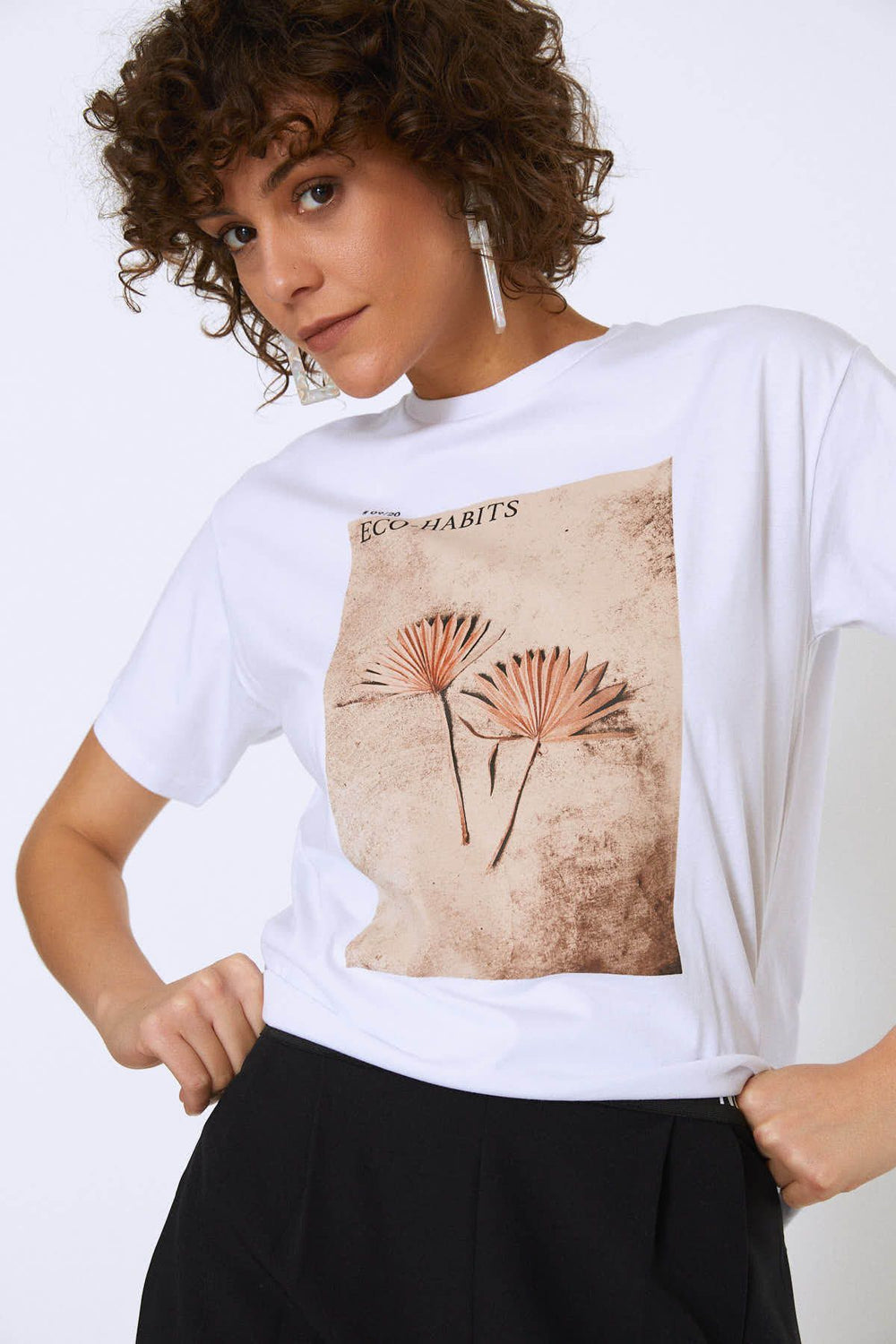 Baskılı Tişört Beyaz