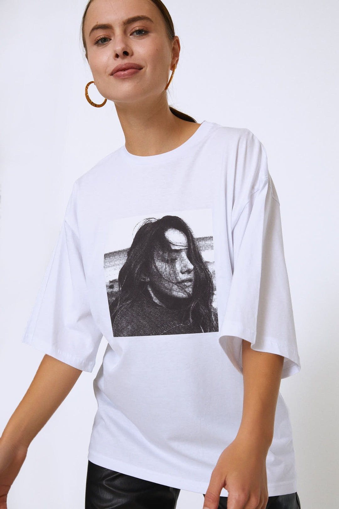 Baskılı Tişört Beyaz