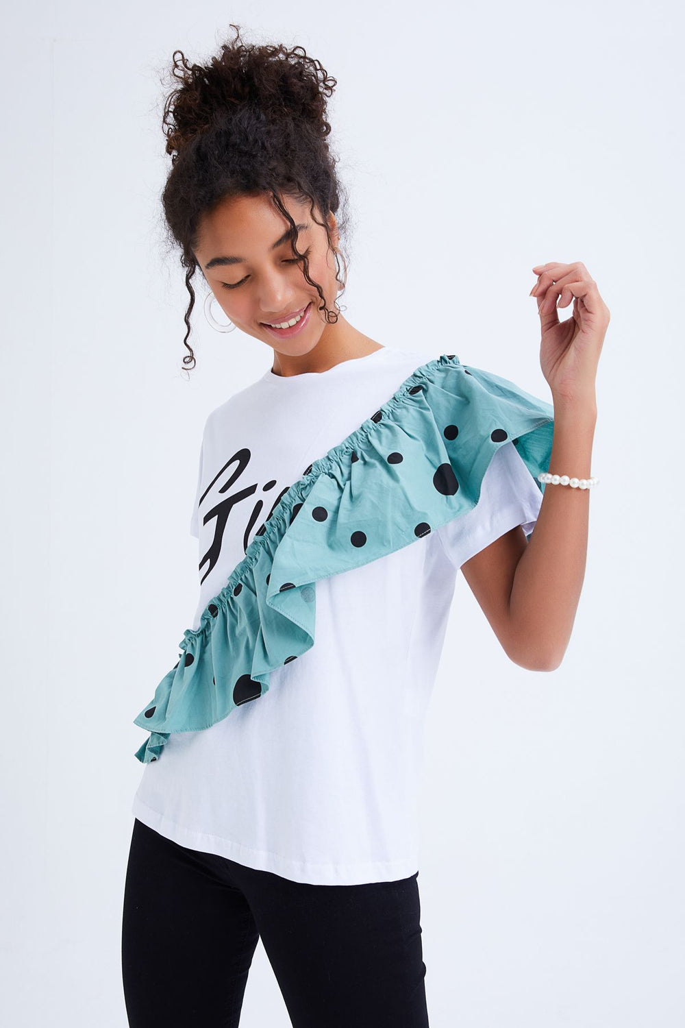 Fırfırlı Tişört Mint