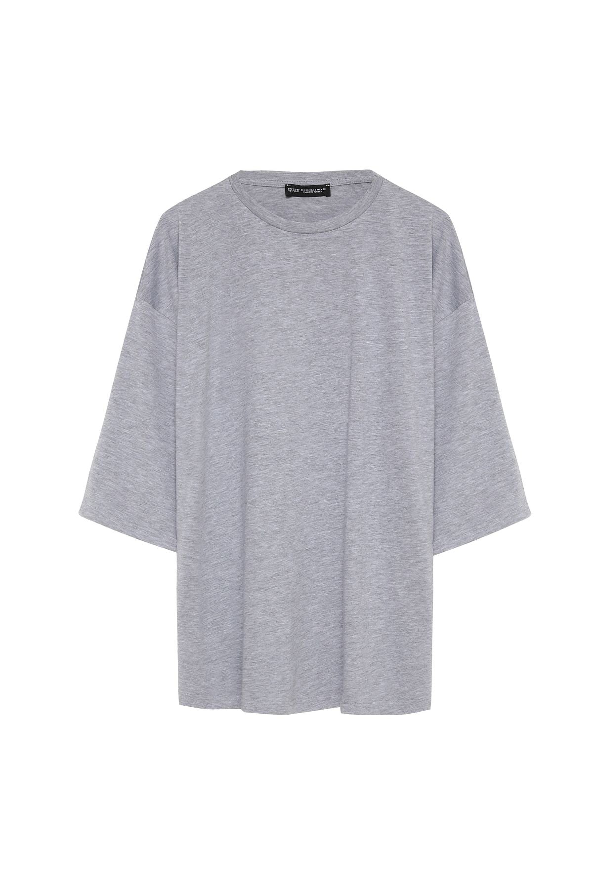 Trojan Sleeve Basic Oversize T-Shirt Gray