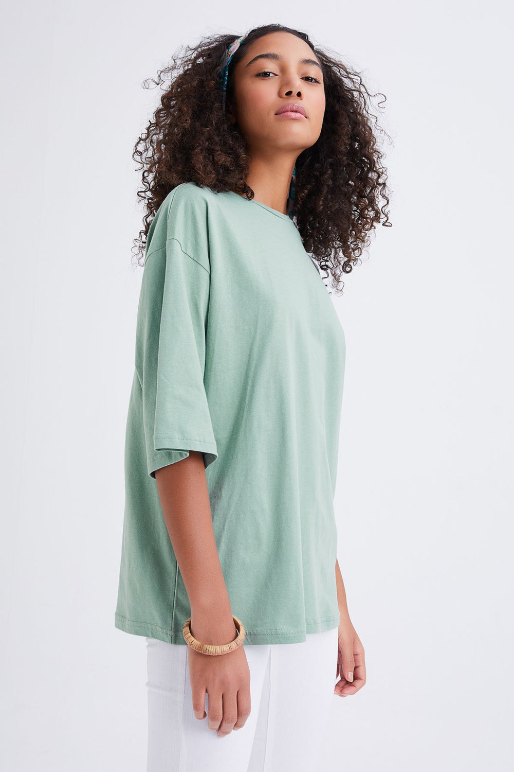 Trojan Sleeve Basic Oversize T-Shirt Mint