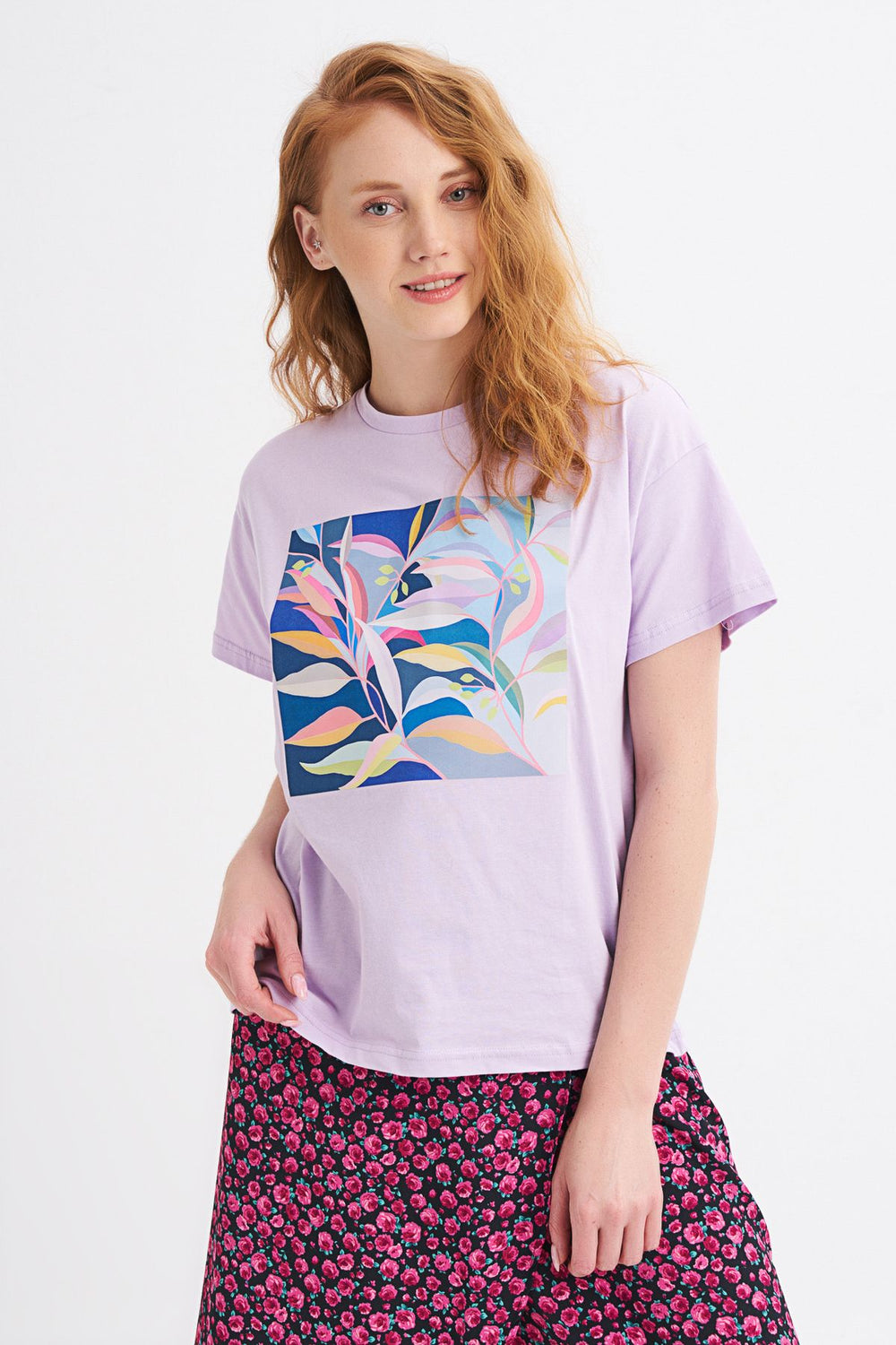 Baskılı Tişört Lila