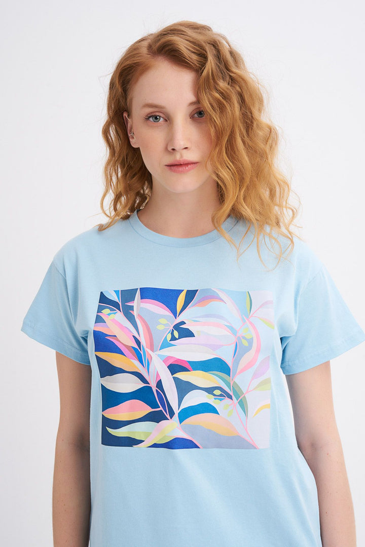 Baskılı Tişört Bebe Mavi