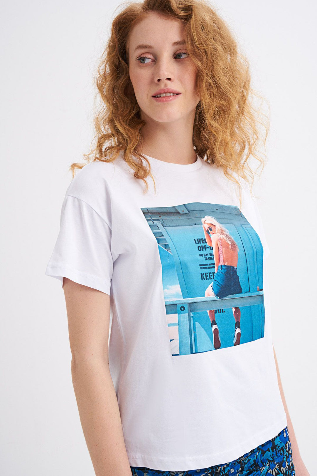 Baskılı Tişört Beyaz