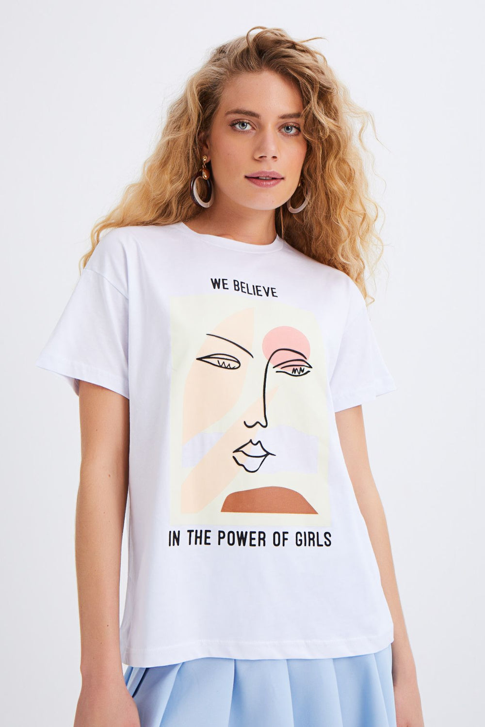 Baskılı Tişört Beyaz