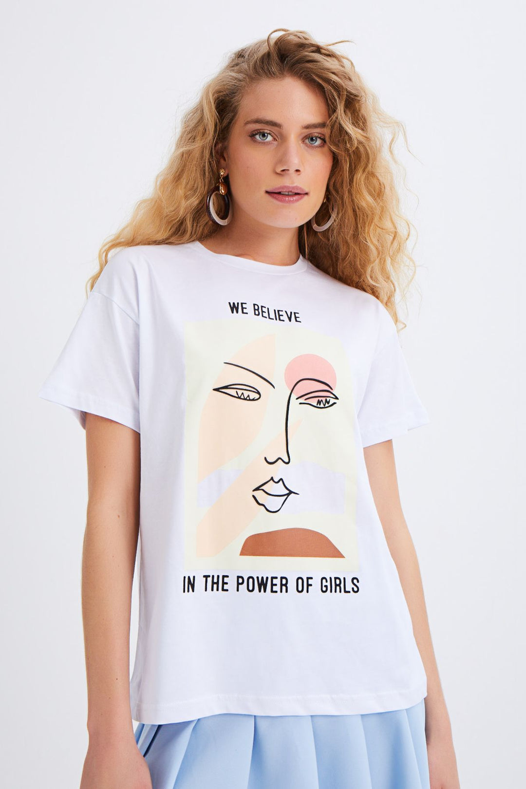 Baskılı Tişört Beyaz