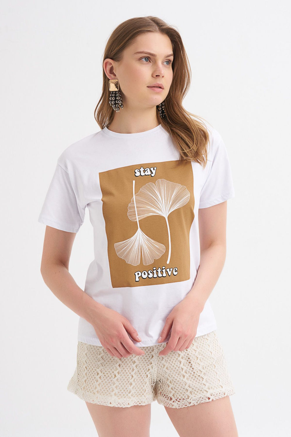 Baskılı Tişört Camel