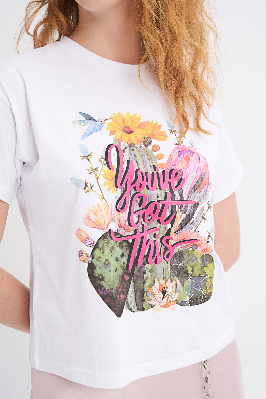 Baskılı Tişört Beyaz