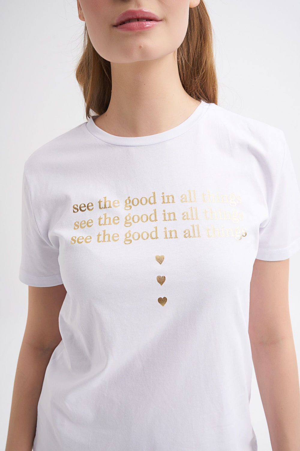 Yazı Baskılı Tişört Gold