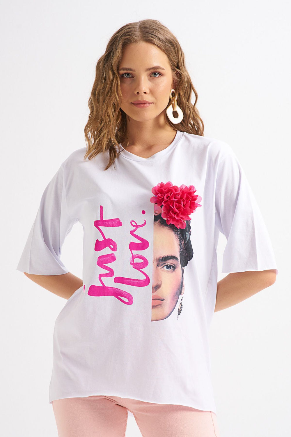 Baskılı Tişört Beyaz