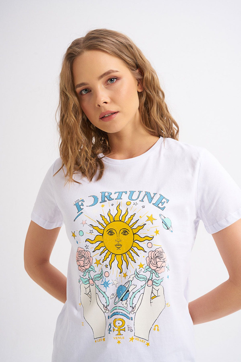 Baskılı Tişört Beyaz