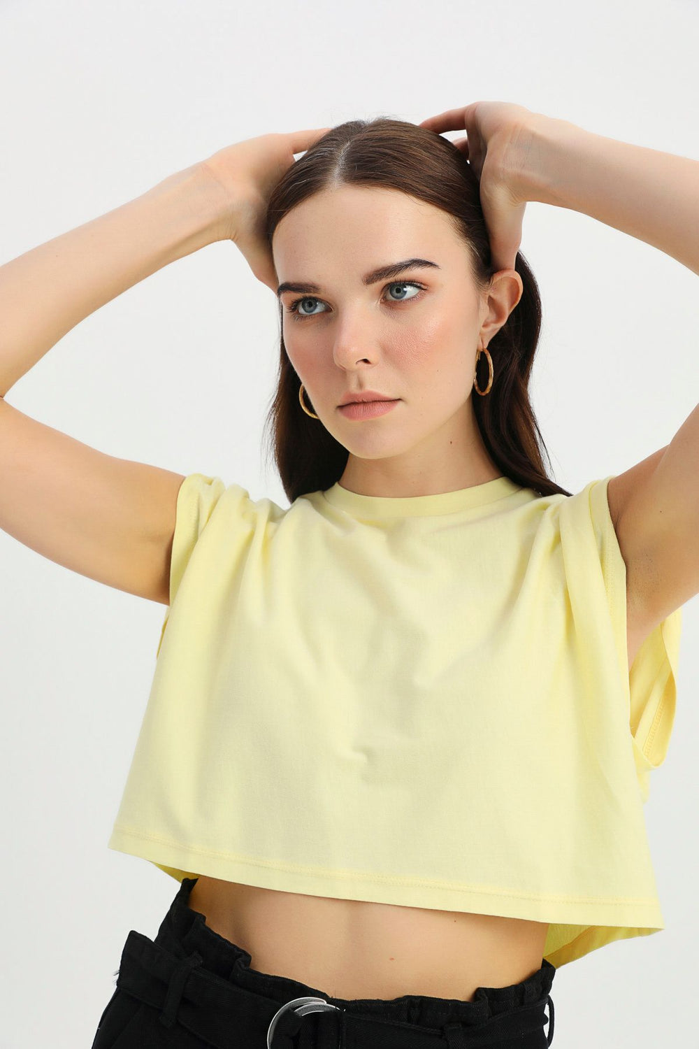 Crop Tişört Sarı