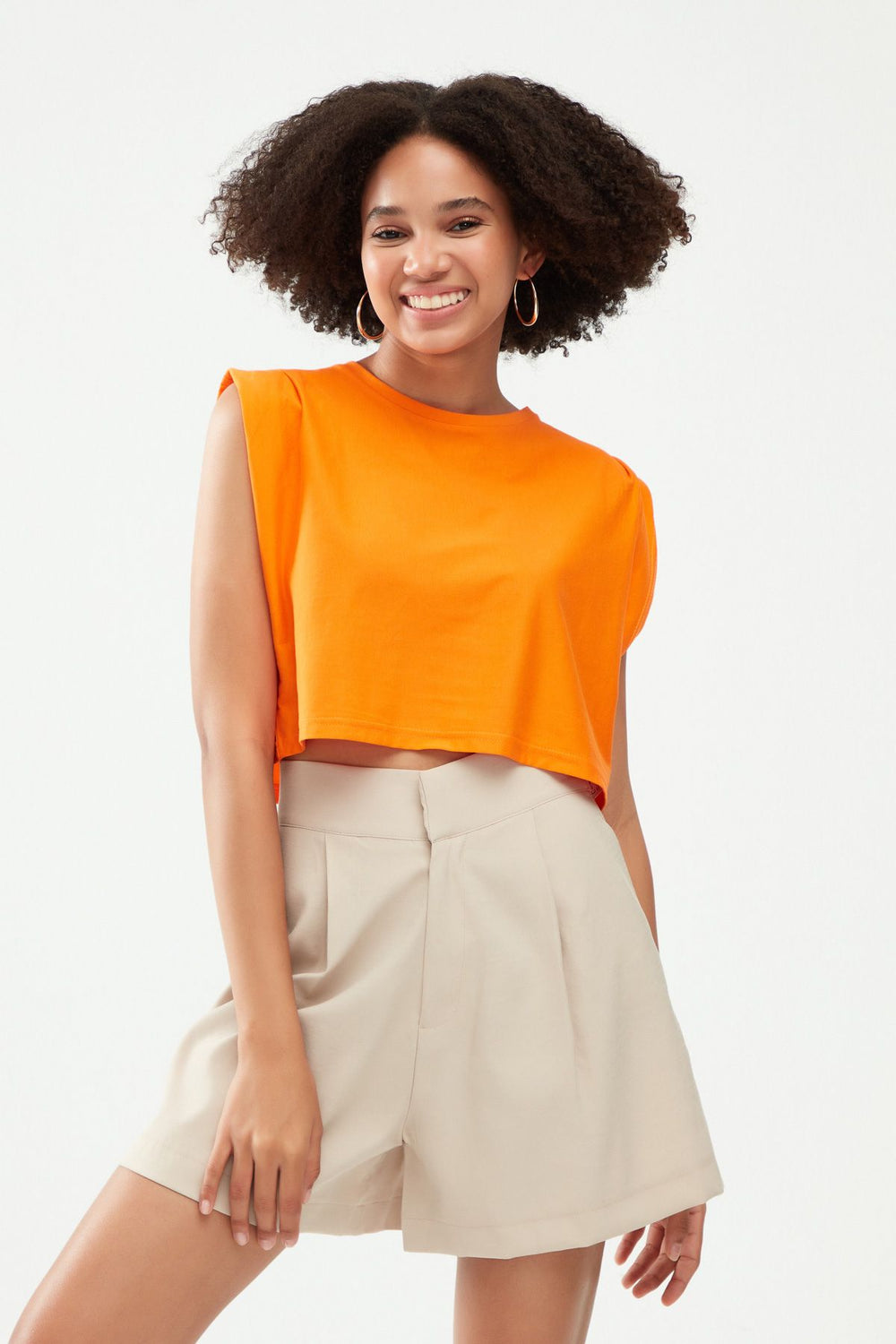 Crop Tişört Oranj