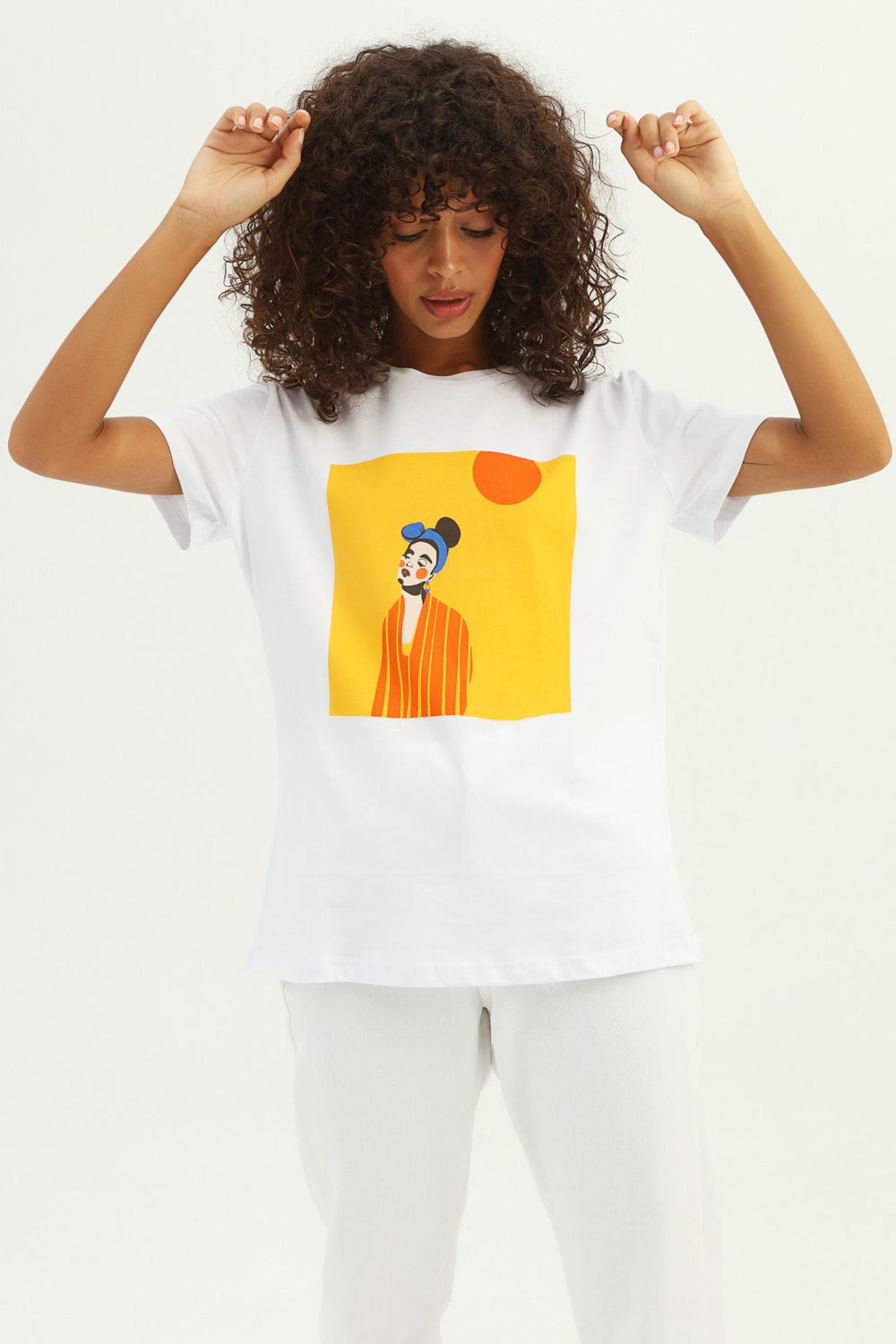 Baskılı Tişört Beyaz