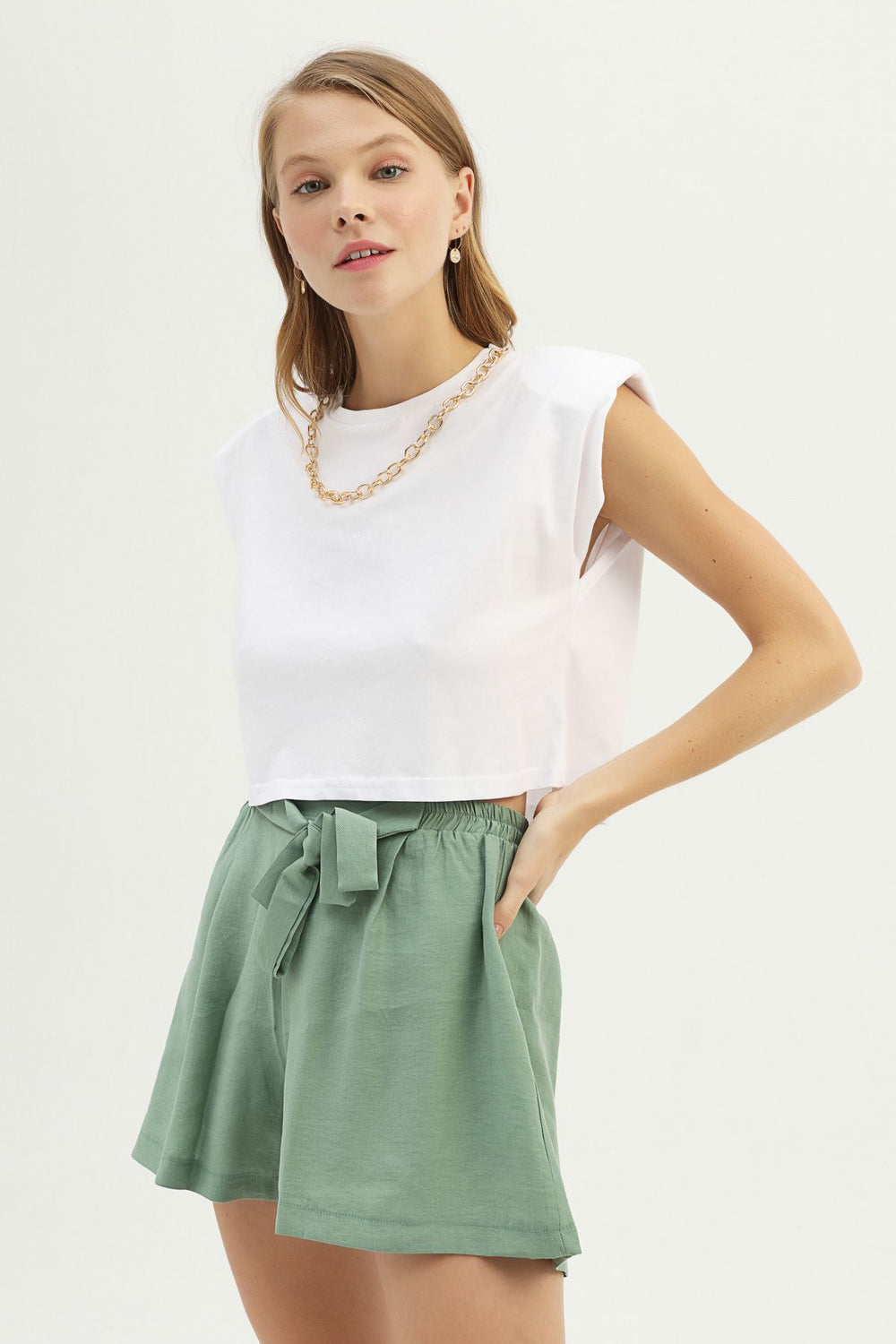Wadding Accessory Crop T-Shirt White