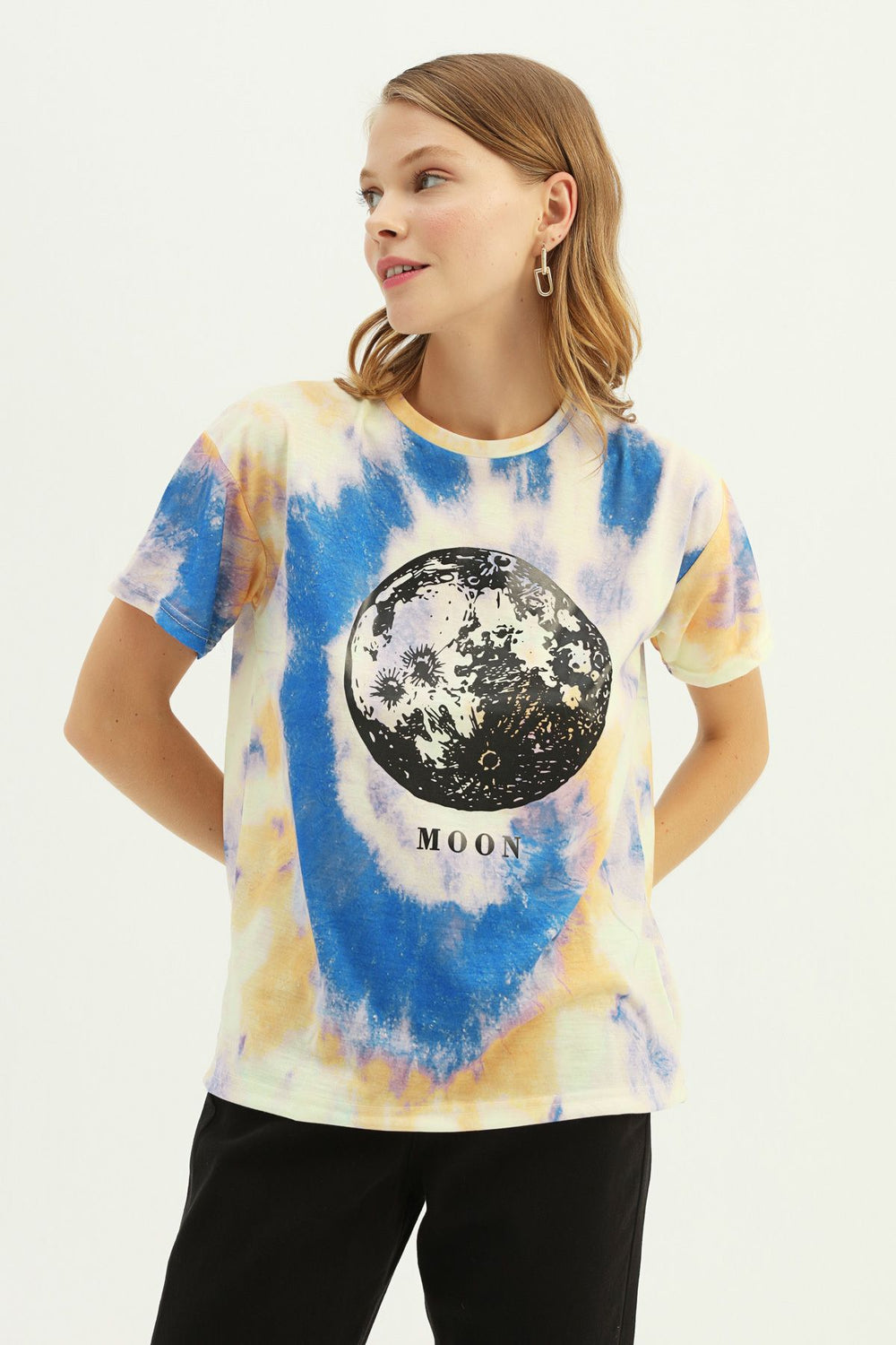 Patterned Printed T-Shirt Indigo