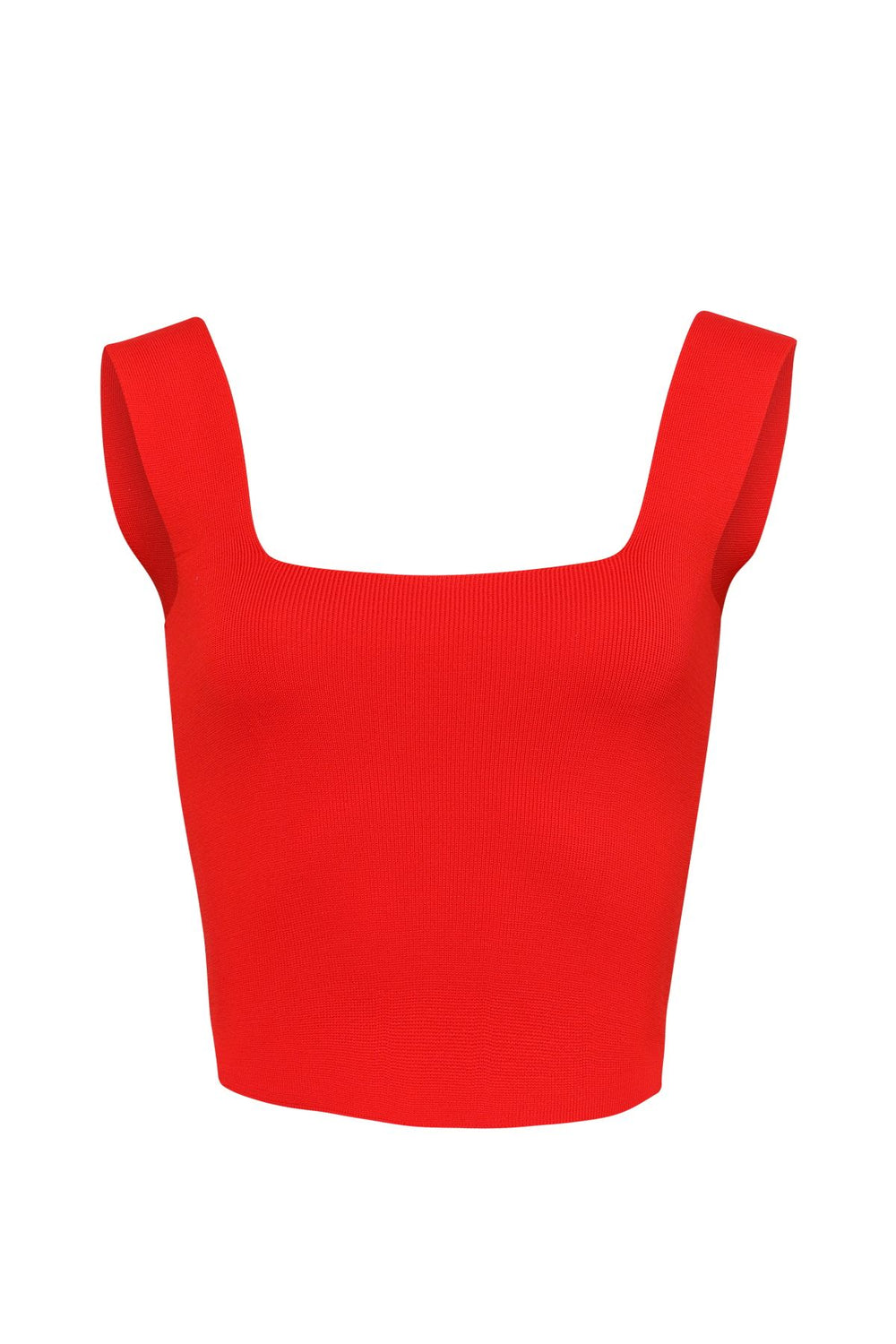 Strap Square Collar Knitwear Red
