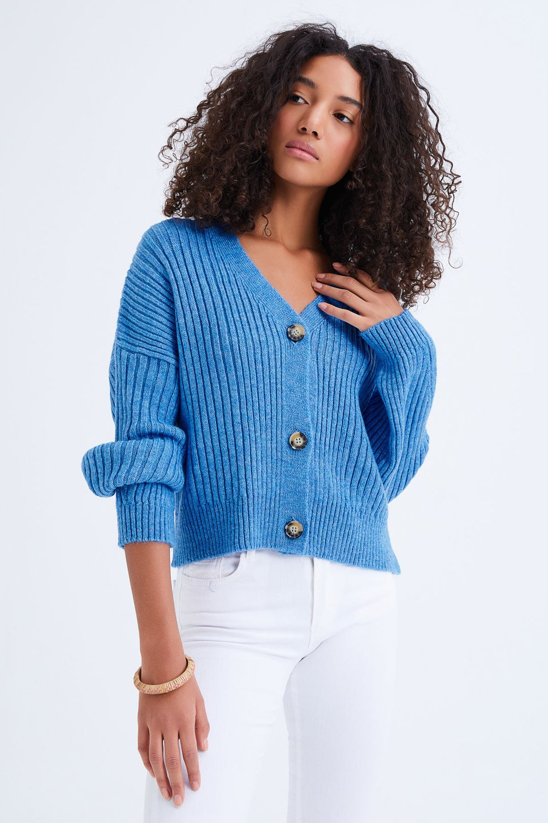 Buttoned Cardigan Blue