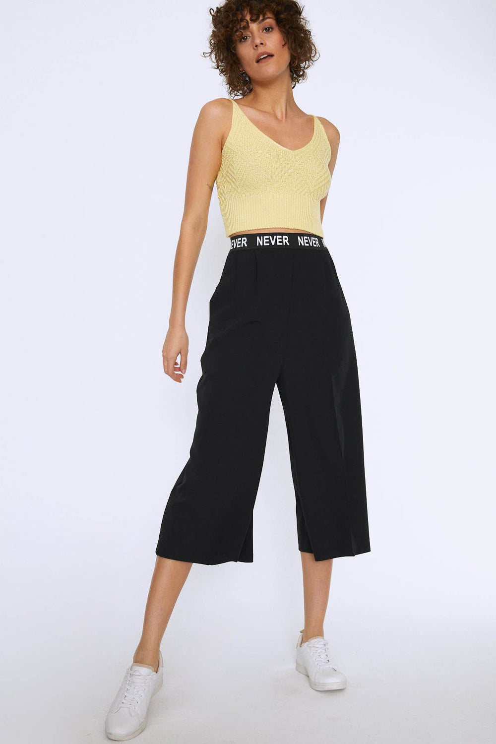 Rope Strap Crop Knitwear Yellow