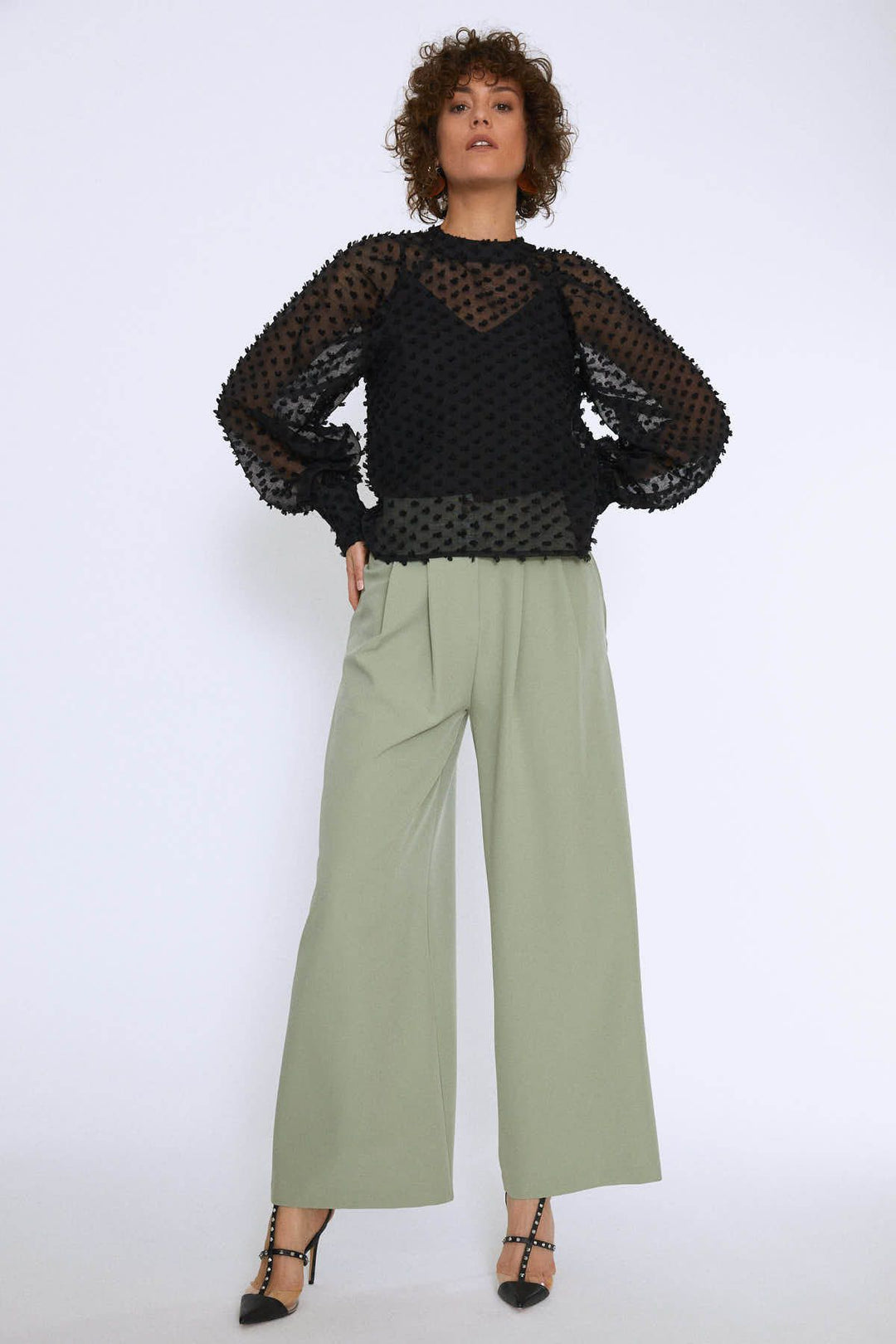 Balloon Sleeve Blouse Black