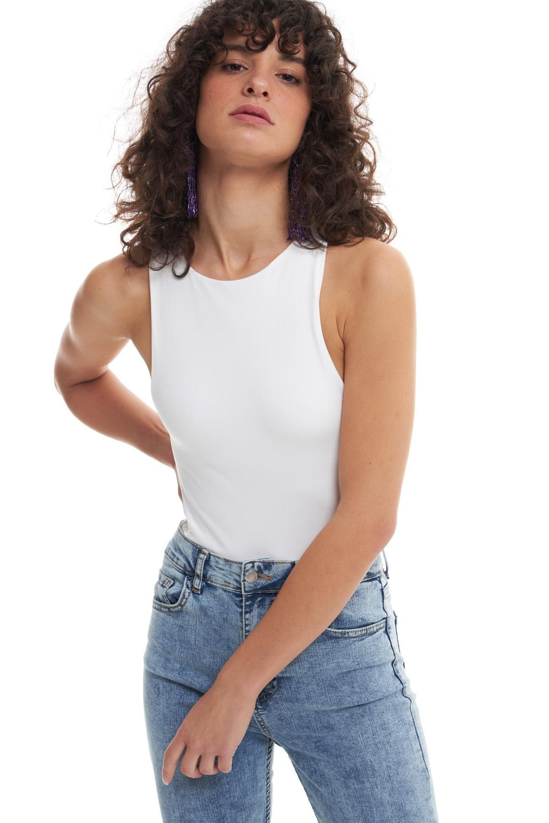 Halter Neck Bodysuit Ecru