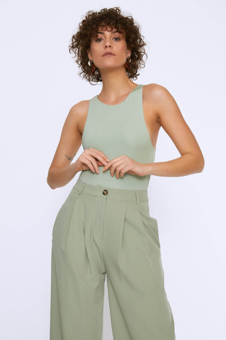 Halter Yaka Bodysuit Mint