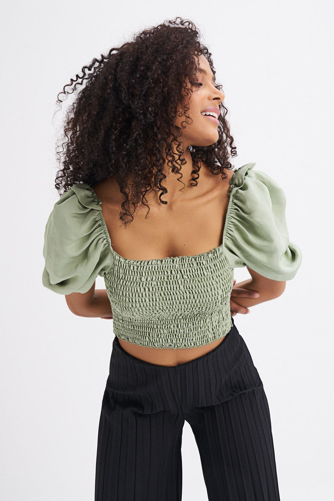 Balon Kol Gipeli Bluz Mint