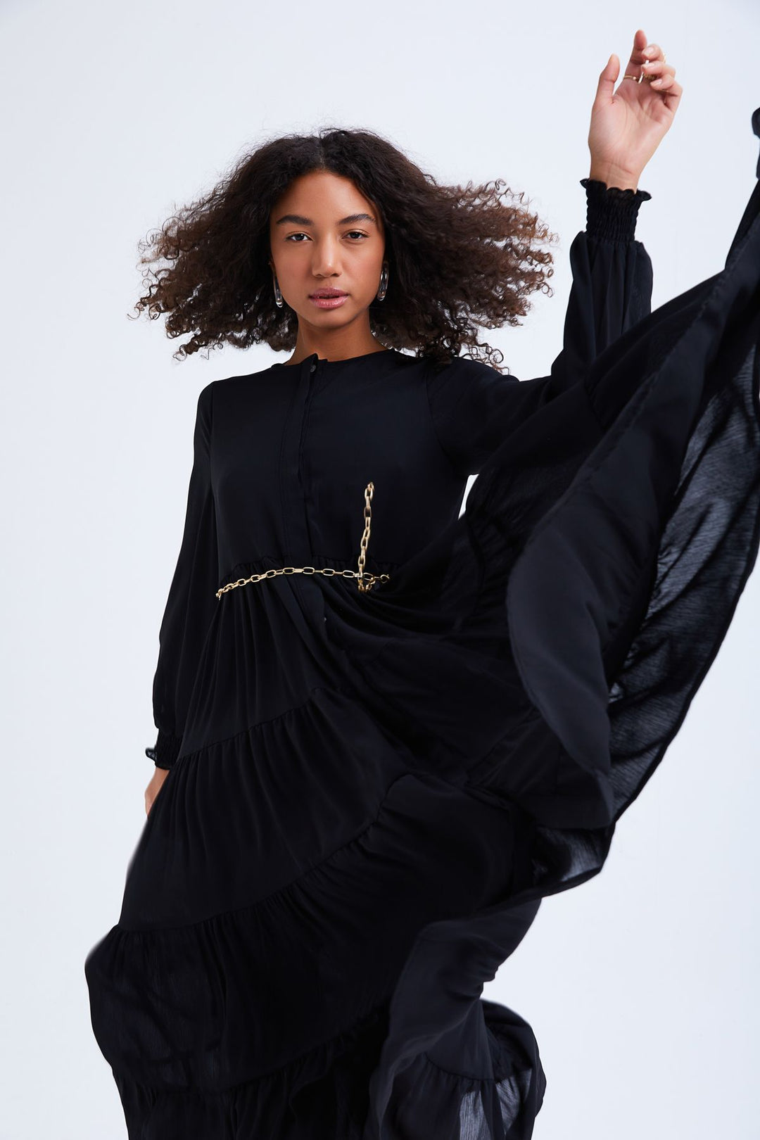 Chain Belt Dress Black