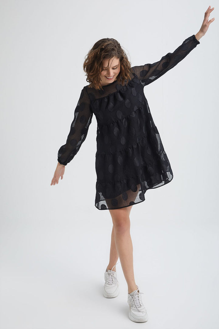 Big Polka Dot Tulle Dress Black
