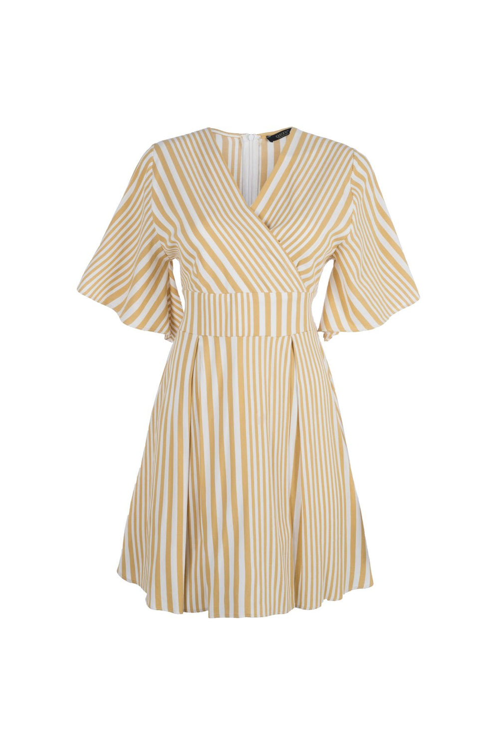 Striped Double Breasted Dress Beige