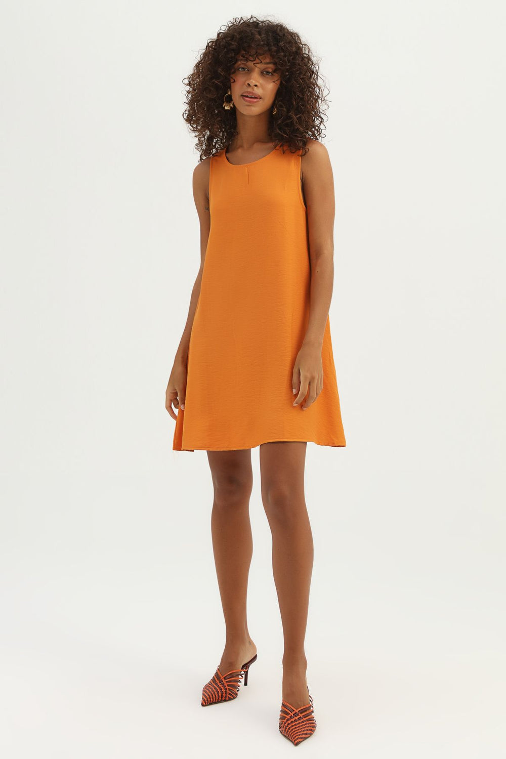 Basic Midi Dress Orange