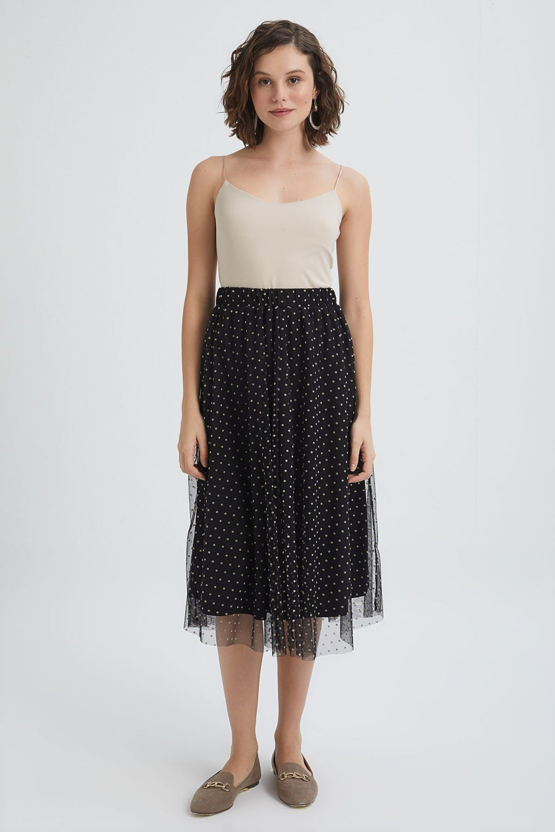 Polka Dot Tulle Skirt Black