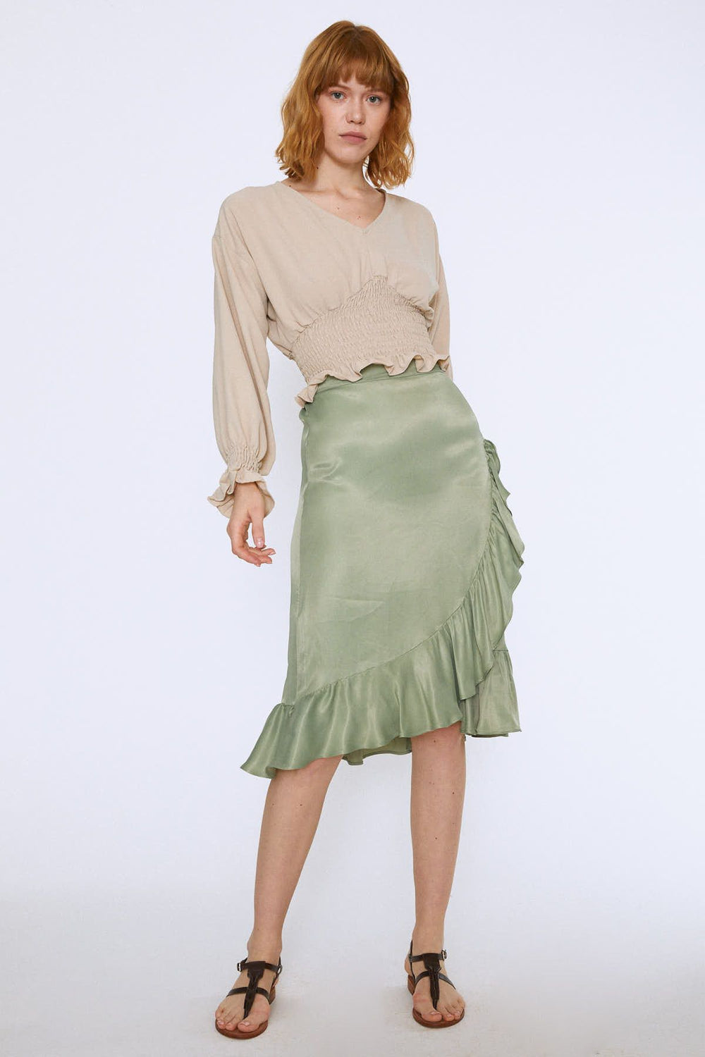 Frilly Midi Skirt Mint