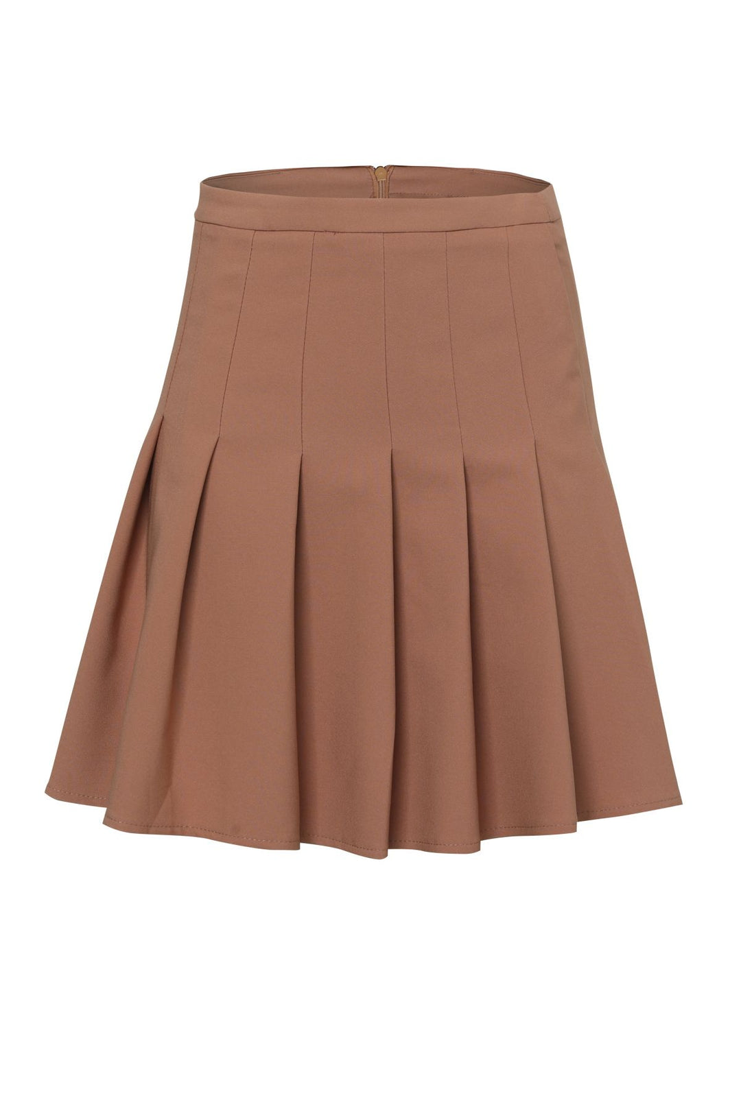 Pileli Mini Etek Camel
