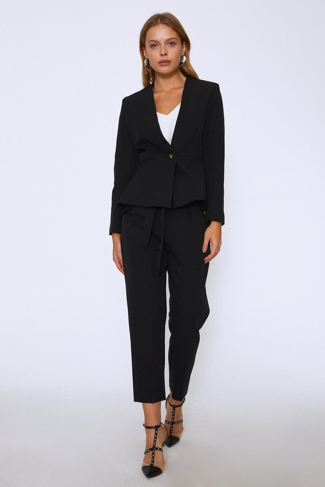 Peplum Blazer Jacket Black